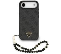 CG MOBILE Guess 4G Courroie avec logo triangulaire compatible avec MagSafe Coque pour iPhone 17 Air (noir)