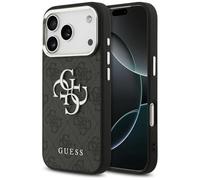 CG MOBILE Guess 4G Grand 4G Classic Logo Coque pour iPhone 17 Pro (noir/argent)