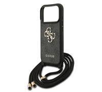 CG Mobile Coque Étui Guess 4G Grand Logo Sangle bandoulière pour iPhone 17 Pro Noir