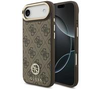 CG MOBILE Guess 4G Logo strass compatible avec MagSafe Coque pour iPhone 17 Air (marron)