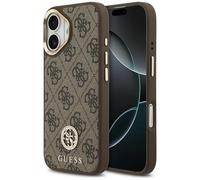 CG MOBILE Guess 4G Logo strass compatible avec MagSafe Coque pour iPhone 17 (marron)
