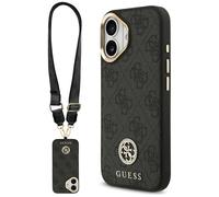 CG Mobile Coque Guess 4G Logo Strass & larges boutons métalliques compatible MagSafe – Noir