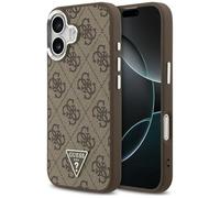 CG MOBILE Guess 4G Logo triangulaire compatible avec MagSafe Coque pour iPhone 17 (marron/argent)