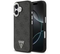 CG MOBILE Guess 4G Logo triangulaire compatible avec MagSafe Coque pour iPhone 17 (noir) (argent)
