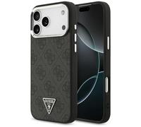 CG MOBILE Guess 4G Logo triangulaire compatible avec MagSafe Coque pour iPhone 17 Pro Max (noir/argent)