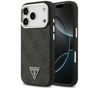 CG MOBILE Guess 4G Logo triangulaire compatible avec MagSafe Coque pour iPhone 17 Pro (noir/argent)