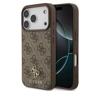 CG MOBILE Guess 4G Petit logo classique compatible avec MagSafe Coque pour iPhone 17 Pro Max (marron)