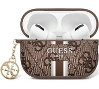 CG Mobile Guess 4G Printed Stripes Charm Case pour AirPods Pro 2 (2022/2023) (Marron)