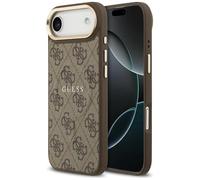 CG MOBILE Guess 4G PU Classic Logo Compatible avec MagSafe Coque pour iPhone 17 Air (Marron)
