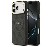 CG MOBILE Guess 4G PU Classic Logo Compatible avec MagSafe Coque pour iPhone 17 Pro Max (Noir)