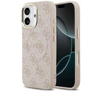 CG MOBILE Guess 4G PU Classic Logo Compatible avec MagSafe Coque pour iPhone 17 (Rose)