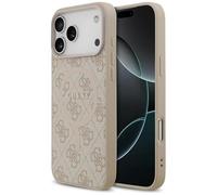 CG MOBILE Guess 4G Ring Classic Logo Compatible avec MagSafe Coque pour iPhone 17 Pro Max (rose)