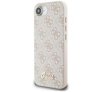 CG Mobile Guess 4G Script Logo Compatible avec MagSafe Coque pour iPhone 16e (Rose)