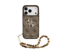 CG MOBILE Guess 4G Strap 4G Classic Logo Coque pour iPhone 17 Pro Max (marron)