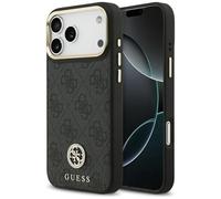 CG Mobile Coque Guess 4G Strass Logo Compatible avec MagSafe pour iPhone 17 Pro Max (Noir)