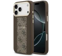CG MOBILE Guess 4G Stripe Coque de protection compatible avec MagSafe pour iPhone 17 Pro Max (marron)