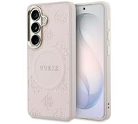 CG MOBILE Guess Bague pivoine en relief compatible avec coque MagSafe pour Samsung Galaxy S26 Plus (rose)