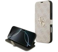 CG MOBILE Guess Book 4G Coque avec logo en métal pour iPhone 17 Pro Max (rose)