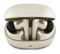 Guess Capsule Printed Logo - TWS ANC & ENC Oreillette Bluetooth + étui de chargement (or)