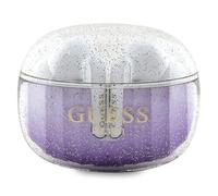 CG Mobile Casque TWS Guess – BT 5.3, IPX4, station d'accueil, Type‑C – Dégradé violet pailleté