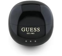 Tws Guess Glossy Effect Egg Shape Printed Classic Logo Headphones Black (casque à effet brillant en forme d'œuf imprimé avec logo classique)