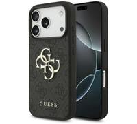 CG MOBILE Guess Coque 4G avec grand logo pour iPhone 18 Pro/iPhone 17 Pro (noir)
