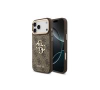 CG MOBILE Guess Coque 4G avec logo classique pour iPhone 18 Pro Max/iPhone 17 Pro Max (Marron/doré)
