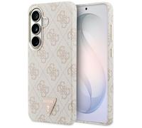 CG MOBILE Guess Coque avec logo triangulaire 4G compatible avec MagSafe pour Samsung Galaxy S26 (rose)