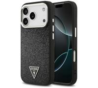 CG Mobile Coque Guess Compatible MagSafe logo triangulaire paillettes pour iPhone 17 Pro Noir