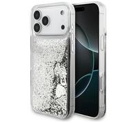 CG Mobile Guess Coque de Protection à Paillettes liquides pour iPhone 17 Pro (argenté), Breloques Scintillantes, pour iPhone 17 Pro Max, argenté