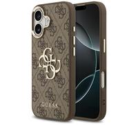 CG Mobile Coque de protection Guess pour iPhone 17 – Grand logo métal – Marron/Doré