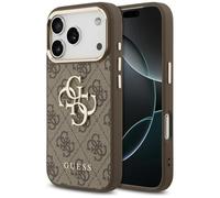 CG Mobile Coque de protection Guess pour iPhone 17 Pro – Grand logo classique – Marron/Doré