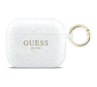 CG Mobile Guess Coque de protection en silicone à paillettes pour AirPods Pro 3 Blanc