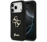 CG MOBILE Guess Coque de protection en silicone grand format 4G pour iPhone 17 Pro (noir)
