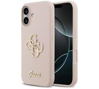 CG MOBILE Guess Coque de protection en silicone grand format 4G pour iPhone 17 (rose)