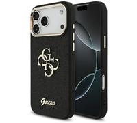 CG MOBILE Guess Coque de protection fixe à paillettes Grand 4G Cadre en métal pour iPhone 17 Pro Max (noir)