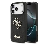 Coque Guess Fixed Paillettes Big 4G Étui pour iPhone 17 Pro Max Noir