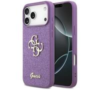 CG MOBILE Guess Coque de protection fixe à paillettes grande 4G pour iPhone 17 Pro Max (violet)