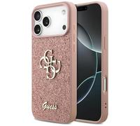 Guess Guess Coque 4G Metal Logo Glitter iPhone 17 Pro Max Rose Rose