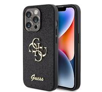 Guess Coque 4G Metal Logo Glitter Backcover pour Apple iPhone 15 Pro Max - Noir