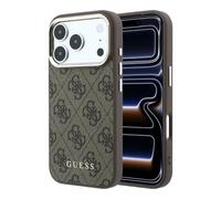 CG MOBILE Guess Coque magnétique 4G avec cadre doré pour iPhone 18 Pro (marron)