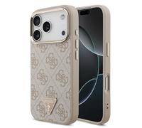 CG MOBILE Guess Coque magnétique avec logo triangle 4G pour iPhone 18 Pro (rose)
