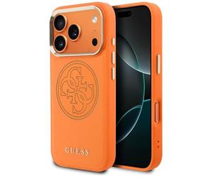 CG MOBILE Guess Coque perforée 4G compatible avec MagSafe pour iPhone 17 Pro (orange)