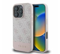 CG MOBILE Guess Coque Rigide en polyuréthane 4G avec Bande inférieure pour iPhone 16 Pro Rose