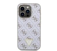 CG MOBILE Guess Coque Rigide en polyuréthane avec Logo Triangulaire pour iPhone 16 Pro Max Blanc