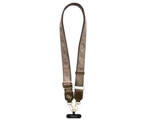 CG MOBILE Guess Crossbody universel réglable en cuir PU 4G et patch de sangle de maintien (marron)