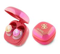 CG MOBILE Guess Écouteurs Bluetooth TWS + Station d'accueil Iridescent 4G Imprimé Logo Fuchsia