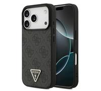 CG Mobile Guess Étui de Protection en Cuir 4G avec Strass Compatible avec MagSafe pour iPhone 17 Pro (Noir)