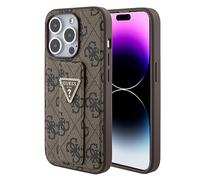 CG Mobile Guess Étui en Cuir PU avec Support pour iPhone 15 Pro Max Marron
