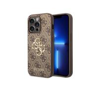 Guess Coque 4G Metal Logo Backcover pour Apple iPhone 15 Pro Max - Brun